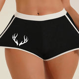 Cuckold Antlers Women's Boyshort Solid Color Ladies Boxers Sexy Seamless Abdominal Lifting Hip Sports Youth Girls Underwear