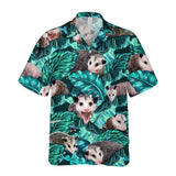 Animal Cat Raccoon Hawaiian Shirts Men 3D Print Dinosaur Pattern Shirt Button Lapel Short Sleeves Fashion Aloha Shirt Clothing