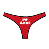 I LOVE ANAL Female Lingerie Girls G String Red Cotton Underwear for Womens Soft Seamless Invisible Breathable Sport Underpant