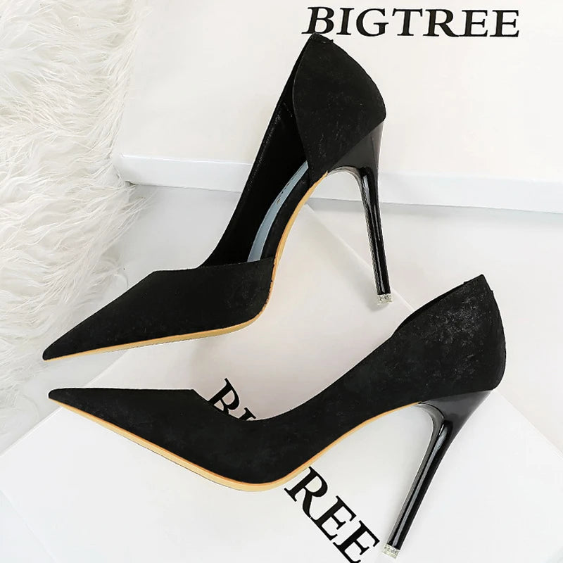 BIGTREE Shoes Designer New Women Pumps Pointed Toe High Heels Ladies Shoes Fashion Heels Pumps Sexy Party Shoes Plus Size 43