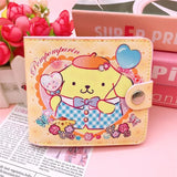 Sanrio Hello Kitty Cinnamoroll My Melody Kuromi New Pu Casual Money Bag Coin Purse Card package Wallet With Buttons ﻿