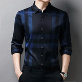 New Men's Casual and Fashionable Long Sleeved Shirt with Printed Anti Wrinkle Business Shirt