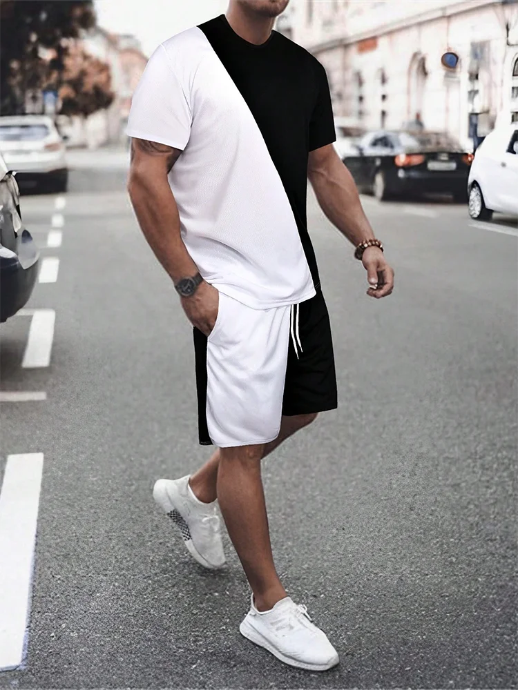 Summer Everyday Casual Men's T-shirt Shorts Set Urban Street Fashion Men's Short-sleeved Outdoor Sports Men's Shorts 3D Printing