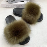 Summer Faux Fur Slippers Women Indoor Furry Fur Slides Female Plush Flip Flops Flats Sandals Casual Fluffy Slipper House Shoes