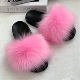 Summer Faux Fur Slippers Women Indoor Furry Fur Slides Female Plush Flip Flops Flats Sandals Casual Fluffy Slipper House Shoes