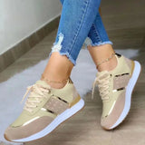 Women's Mesh Sneakers Patchwork Lace Up Flat Shoes for Women Lightweight Female Shoes Classic Versatile Zapatillas De Mujer