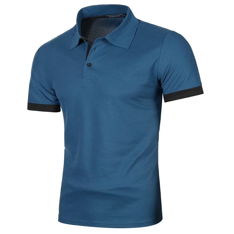 New Mens Short Sleeve Polo Shirt Solid Color Streetwear Lightweight Lapel Tshirts for Men Summer Jogging Sport Tops