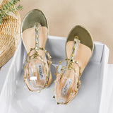 new summer outdoor women's flat sandals British style Ladies Casual Roman Flats Stylish rivet design work and party