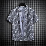 【14 colors】Men's Tropical Short Sleeve Printed Shirt  Unisex  Casual Tops