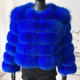 Faux Fox Fur Coat Women Winter Long Sleeve Luxury Raccoon Fur Jackets Thick Top Female Furry Coat Fluffy Synthetic Top Outwear