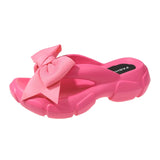 Fashion Bowknot Platform Flip Flop for Women Summer Beach Non Slip Wedge Slippers Woman Thick Sole Clip Toe Slides Sandals