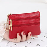 Fashion Women Wallet Clutch Three Zip Female Short Small Coin Purse New Brand Design Soft Mini Card Holder Wallet Money Bag