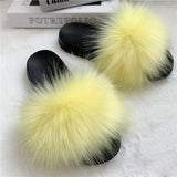 Summer Faux Fur Slippers Women Indoor Furry Fur Slides Female Plush Flip Flops Flats Sandals Casual Fluffy Slipper House Shoes