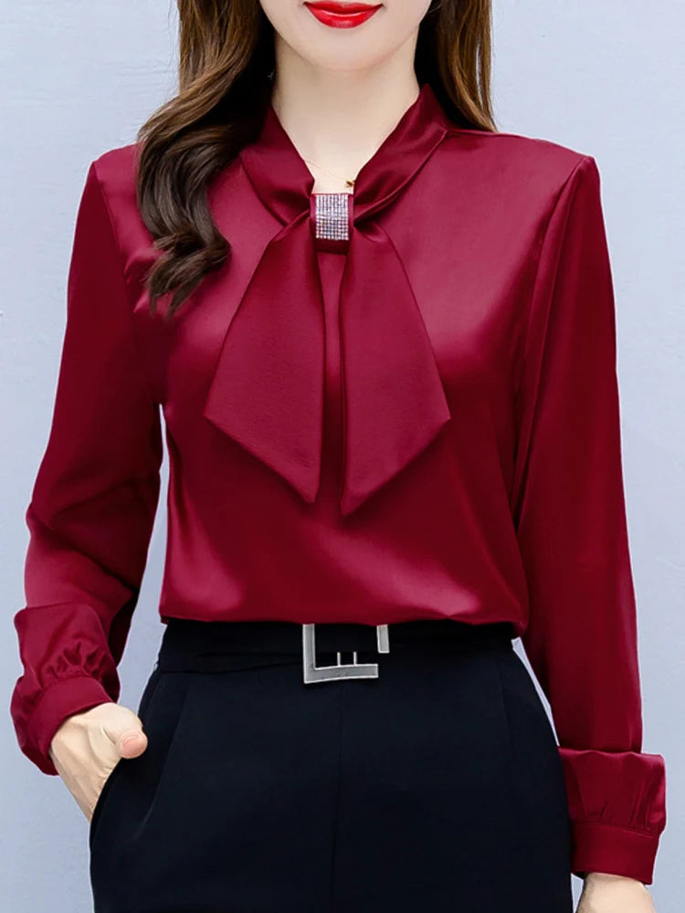 Blusas Mujer De Moda Long Sleeve Blouse Women Bow Collar Chiffon Blouse Shirt Tops Women Blouses Shirts Blusa Camisas