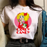 Candy Top Women's Fashion Designer T-shirt Girl Harajuku Summer Cotton Printed T-shirt Summer Leisure Comfortable T-shirt Top