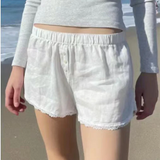 Casual Women Soft Cotton Front Buttons Shorts Summer Vintage Low Waist Female Chic Bottoms