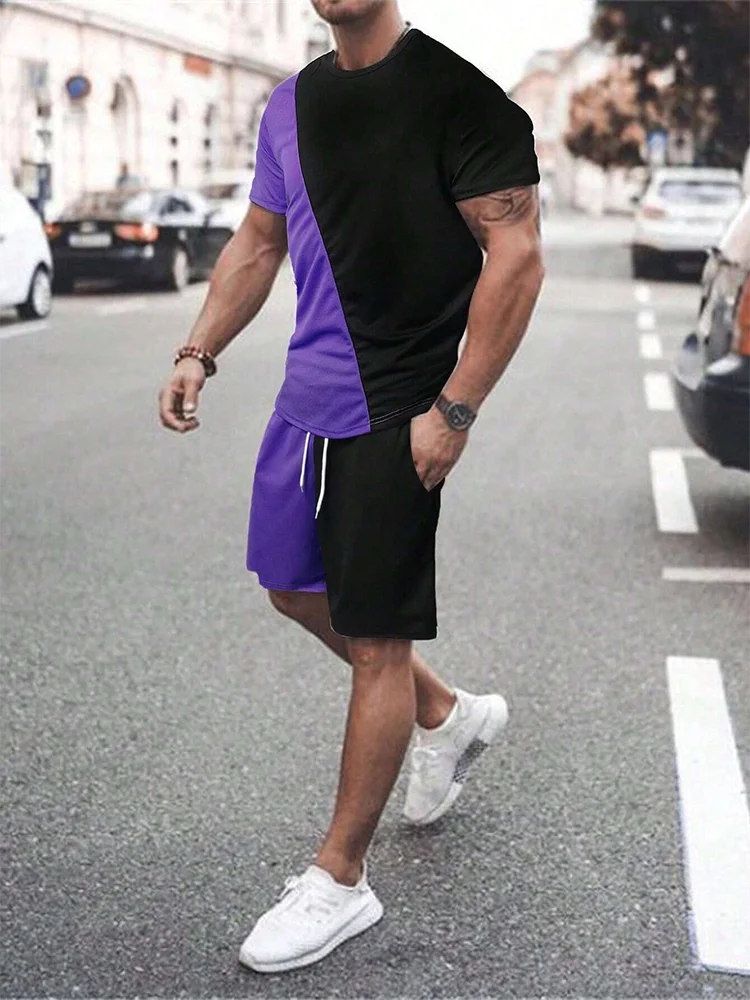 Summer Everyday Casual Men's T-shirt Shorts Set Urban Street Fashion Men's Short-sleeved Outdoor Sports Men's Shorts 3D Printing