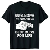 Men's T-shirts Grandpa and Grandson Best Buds for Life Tee Shirt Tops Grandpa Grandson Matching Clothes Shirts for Men Boys