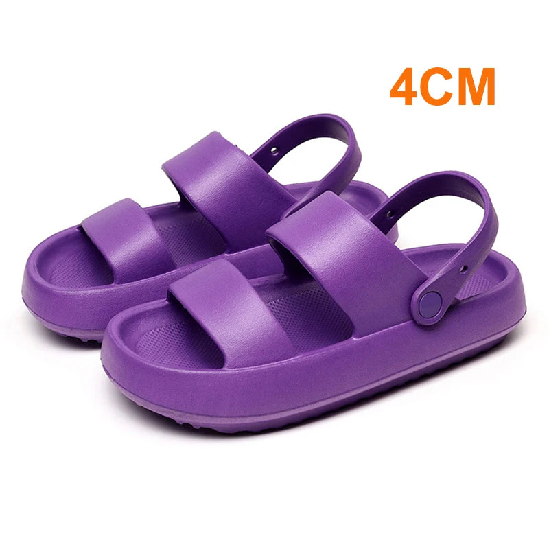 Rimocy Soft Bottom Cloud Slippers Women Summer Thick Soled Platform Sandals Woman Non Slip Bathroom Slippers Flip Flops