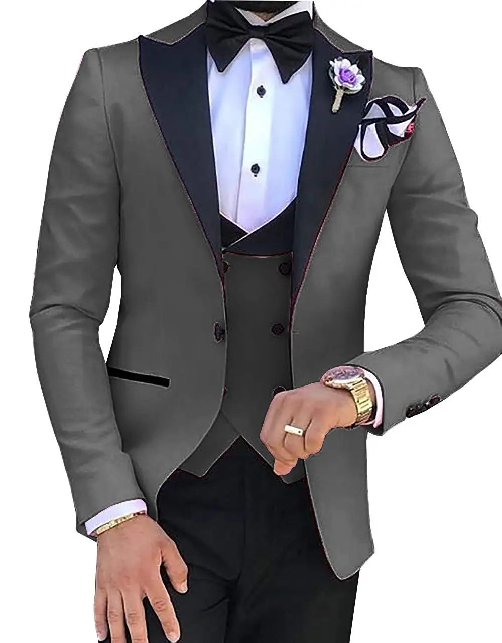 Men 3 Pieces Suits For Men Custom Made Groom Groomsmen Tuxedos Wedding Men Suit Terno Masculino(Jacket+Pant+Vest)