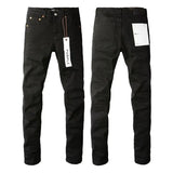 Purple Jeans American High Street Black Pleated Basic Model New Fashion Trend High-Quality Jeans