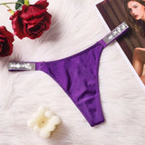 Lace Sexy Lingerie Women Metal VS Label Ultra-Thin Hollow Temptation Panties Comfortable Briefs Eyelash Cutout Thong Underwear