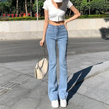 ZOENOVA Women White Vintage Flare Jeans England Style High Street Women's Pants High Waist Denim Trend pantalones de mujer