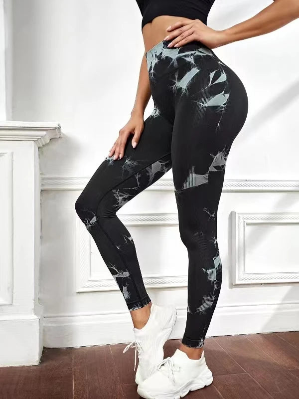 Tie Dye Yoga Pants Sport Leggings Women Seamless High Waist Push Up Woman Tights Fitness Workout Leggins Gym Clothing New