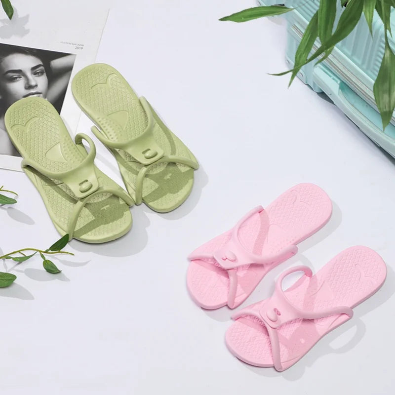 Summer Women Folding Slippers Adults Portable Trip Travel Sandals Couples Indoor Soft Slides Men Beach Non-slip EVA Shoes