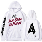 Autumn Fleece Men's Hoodies Anuel AA Real Hasta La Muerte Print Sweatshirts Streetwear Rapper Loose Pullover Casual Hooded Tops