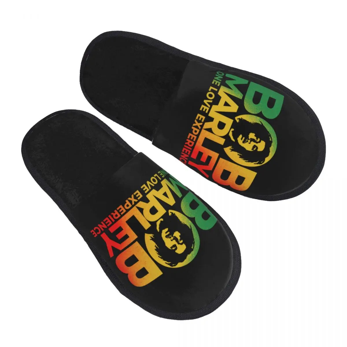 Custom Jamaica Singer Reggae Rock Bob Marley Comfort Scuff Memory Foam Slippers Women Hotel House Shoes