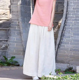 Spring Fashion cotton Wide Leg Pants plus size Female Loose Casual cotton linen Pants Trouser Autunm vintage long pants