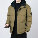 Winter Cotton-padded Men Fashion Hooded Youth Leisure Sports Thick Down Padded Jacket Warm Cotton-padded Daily Casual Trend Coat