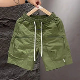 Men's Summer Pocket Zipper Cargo Shorts Trendy Brand Versatile Loose Quick-drying Sports Loose Casual Five-point Beach Pants