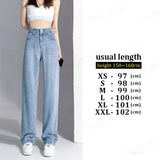 Summer Lyocell Thin Women's Wide-Leg Jeans High Waist Slimming Design High Street Mopping Trousers Loose Straight Pants Fashion