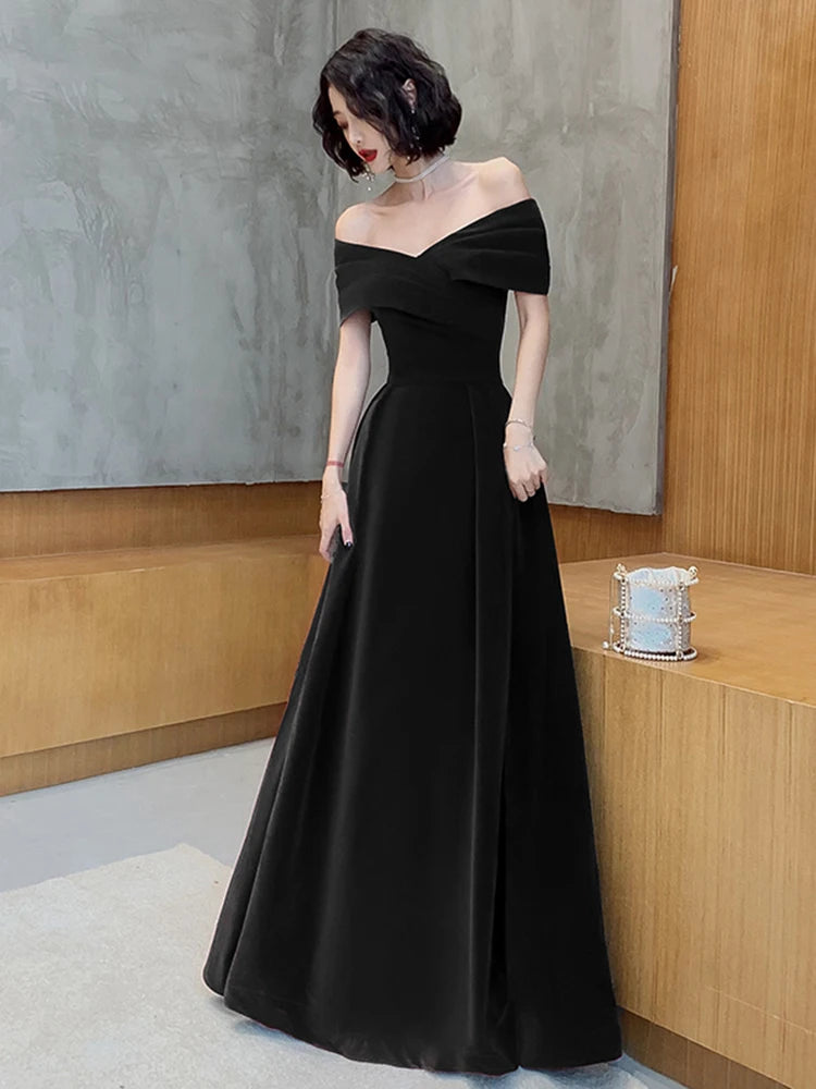 Lautaro Spring Long Luxury Elegant Wine Red Soft Velvet Evening Party Wedding Dresses for Women Off Shoulder Maxi Dress