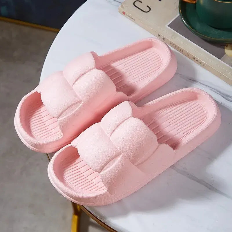 1PC Thick Flat Bottom Bathroom Home Slippers Fashion Soft Sole EVA Indoor Lady Sandals Summer Non Slip Flip Flops