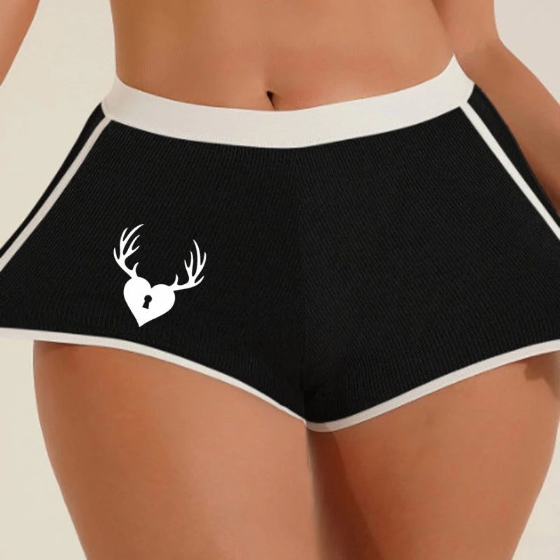 Cuckold Antlers Women's Boyshort Solid Color Ladies Boxers Sexy Seamless Abdominal Lifting Hip Sports Youth Girls Underwear