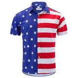 America Flag Graphic Shirts for Men Clothing 3D Printed Hawaiian Beach Shirts Short Sleeve y2k Tops Vintage Clothes Lapel Blouse