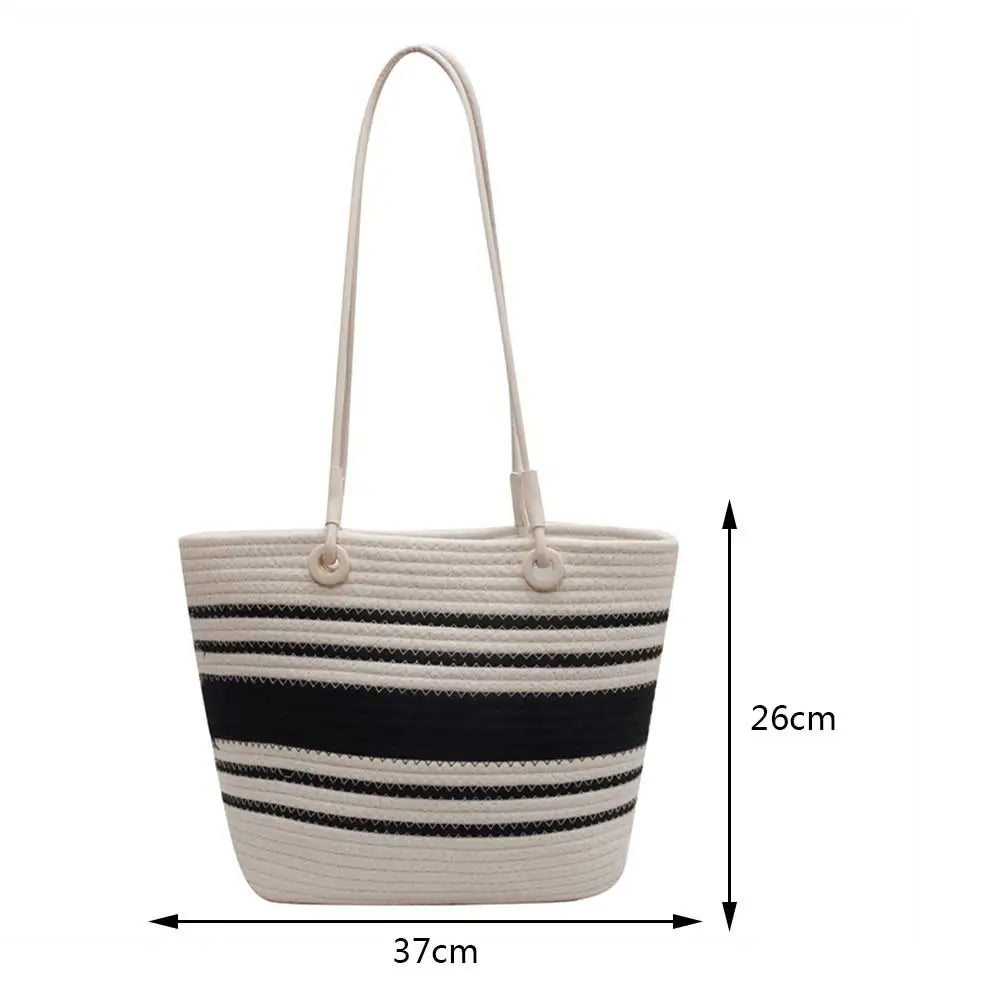 Summer Straw Women Bag Hand-Woven Handbags Handmade Raffia Beach Boho Shoulder Bag Large Tote Bag Tassel Shopping Purses