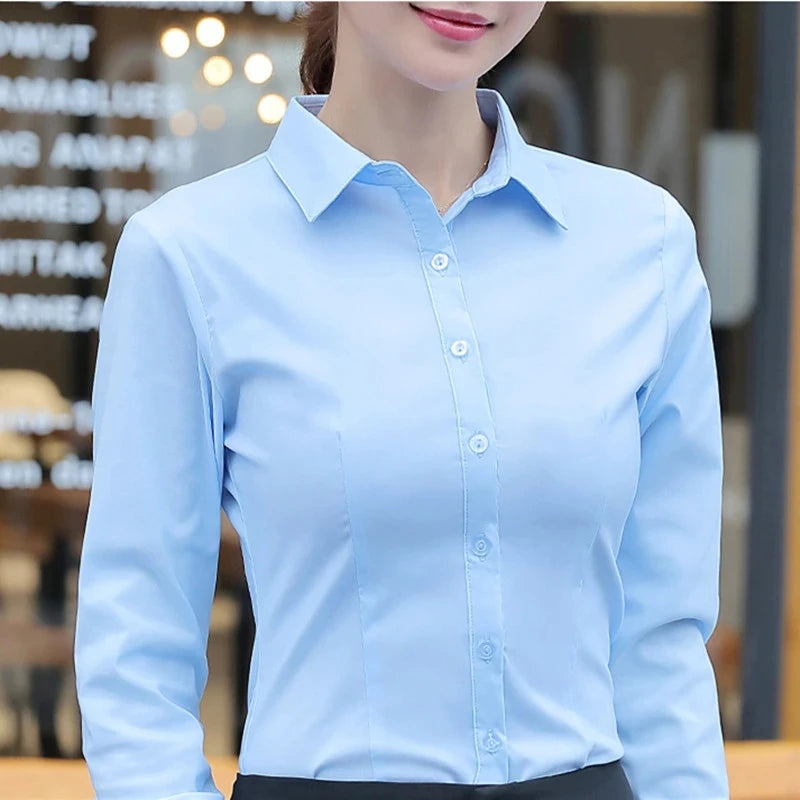 Women's Shirts Blouses Women White Shirt Long Sleeve Blouse Female Tops OL Basic Shirt Blouses Fashion Elegant Woman Clothing