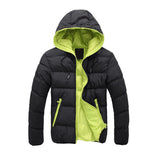 Men's Casual Jacket Cotton Parka Coat Autumn Winter Thin Hooded Cotton Padded Jacket Windproof Outdoor Travel Outwear