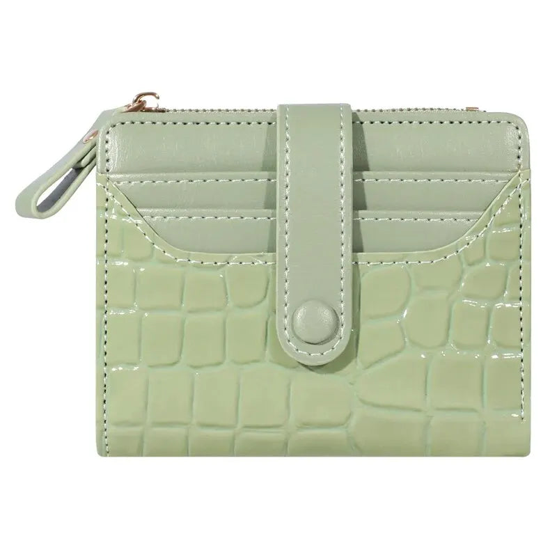 Mini Crocodile Print Clutch Wallet, Short Credit Card Holder, Women's Card Case & Coin Purse