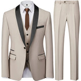 New Costume Clothing Luxury Party Stage Men's Suit Groomsmen Regular Fit Tuxedo 3 Peice Set Jacket+Trousers+Vest Blazers Pants