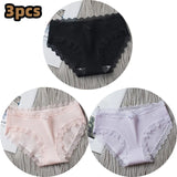 Lingerie Underwear Women Bow New Lace Panties Briefs Low Waist Solid Color Girls Cotton Femal Ropa Interior Femenina K019