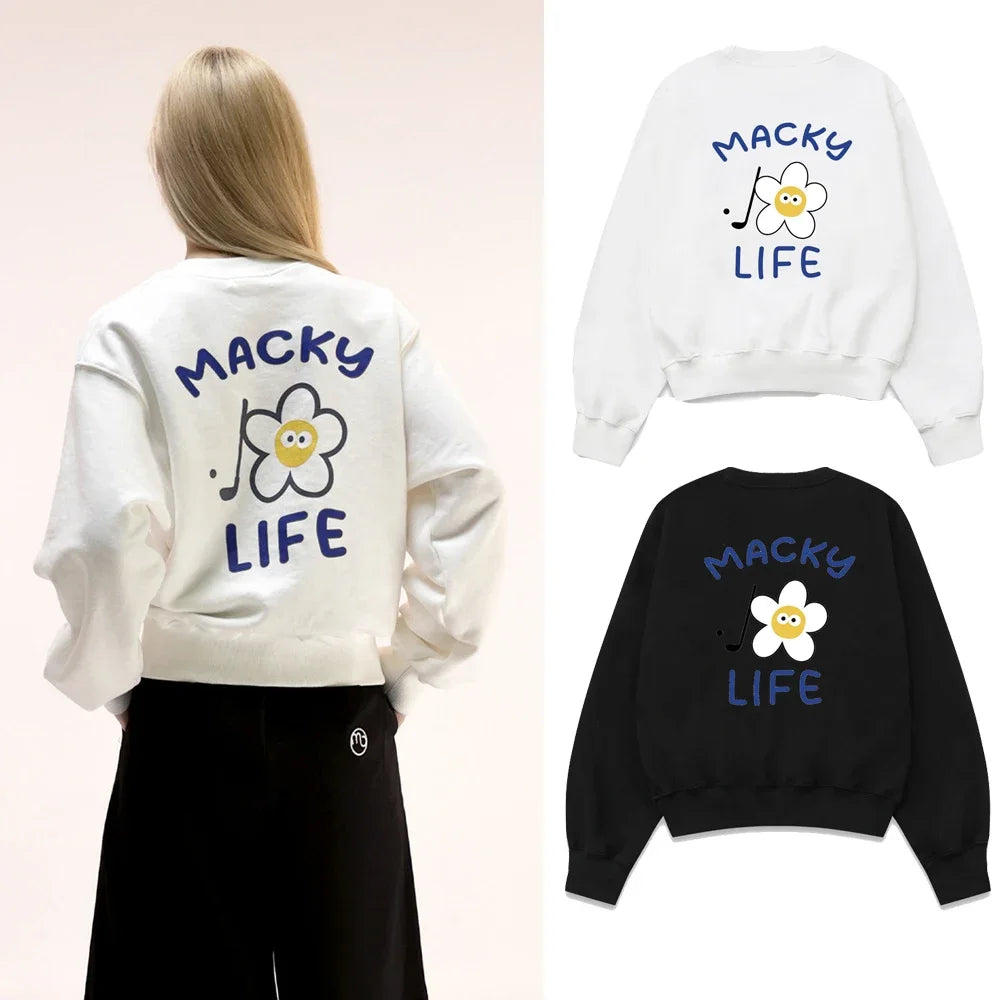 MACKY GOLF Y2K Clothing Korean New Women's Pullover Spring and Autumn Fashion Golf Wear Women's Golf Sweatshirt