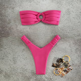 Micro Bikini Push-Up Women Swimsuits Sexy Female Swimwear Brazilian Bikini Set Thong Biquini Swim Suits Solid Beachwear