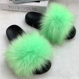 Summer Faux Fur Slippers Women Indoor Furry Fur Slides Female Plush Flip Flops Flats Sandals Casual Fluffy Slipper House Shoes