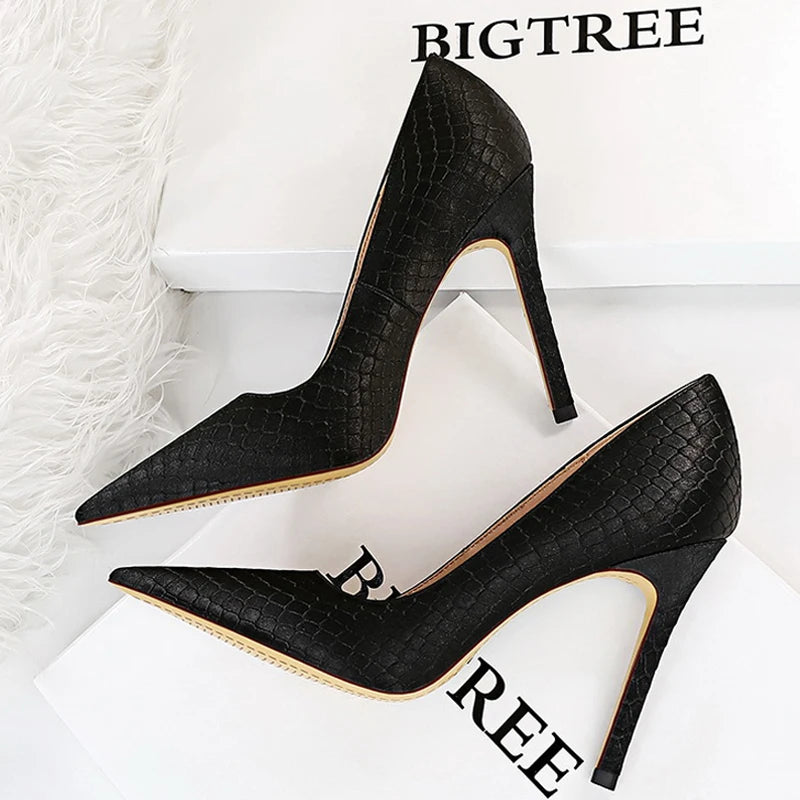 BIGTREE Shoes Designer New Women Pumps Pointed Toe High Heels Ladies Shoes Fashion Heels Pumps Sexy Party Shoes Plus Size 43