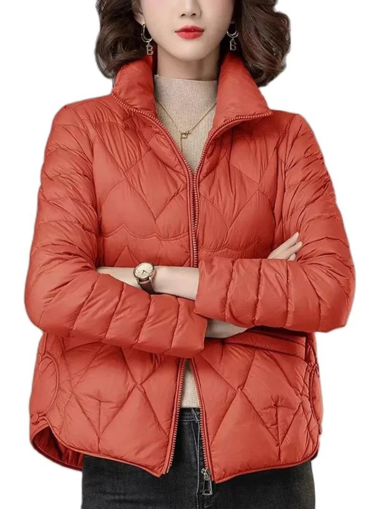 Lightweight Down Cotton Jacket Women Coats 2023Autumn Winter New Middle-aged Mother Clothes Short Cotton Jacket Female Outerwear